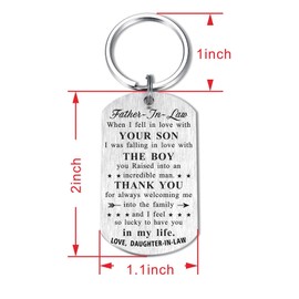 Resdink Father in Law Gift, Wedding Day Keychain for Father of Groom Gift from Bride Daughter in Law, Future Father-in-law Valentines Day Birthday Gift, Father-in-law from Daughter-in-law