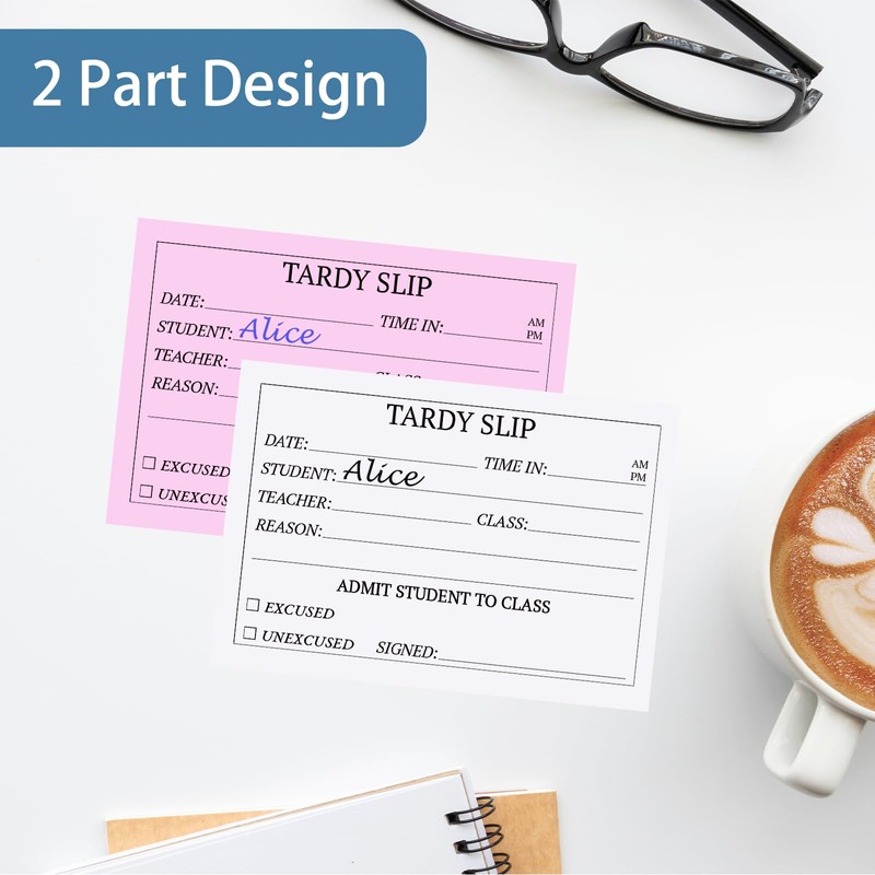 suituts 800 Pcs Tardy Books, 2 Part Carbonless Tardy Slip