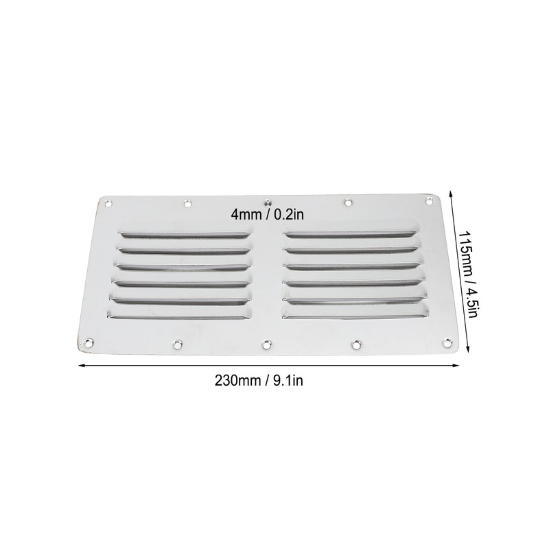 Boat Louvered Vent Rustproof 304 Stainless Steel Marine Ventilation Grille