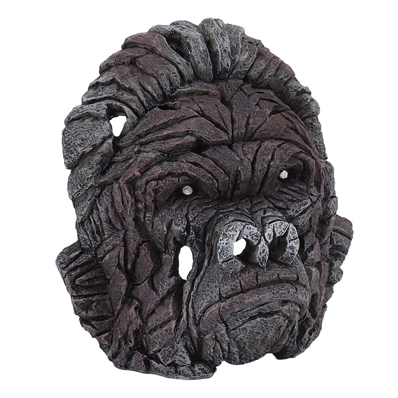 Gorilla Head Sculpture 6.3in Animal Head Figurine Resin Hollow Out