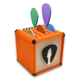Chordwave Unique Guitar Pick Holder Retro Guitar Amp Model Guitar Picks Holder Pick Organizer & Display Case Gift for Music Enthusiasts and Guitar Players (Orange)