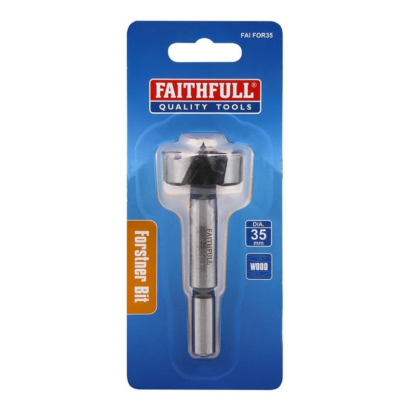 Faithfull FAIFOR35 Forstner Bit for Hardwood, Softwood, Drilling, Boring, Straight,
