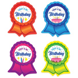 Birthday Ribbon Stickers / 250 Birthday Stickers for Kids / 1 5/8" x 2" School Today is My Birthday Labels
