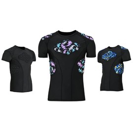 2BOLD Youth Football Padded Protective Sportswear Shirt for Basketball Paintball Softball Rugby and Sports Competition (Bat, X-Large)