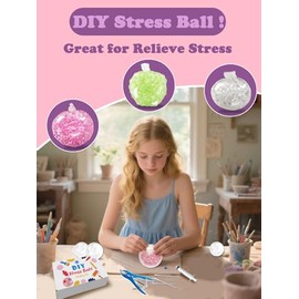 Donpidd DIY Stress Ball Making Kit 15 TPR Skins,4.2 oz Fillers,1 Vacuum Tool,20 Cable Tie for Create ASMR Anxiety Relief Toys Crunchy Relaxing (1 Set)