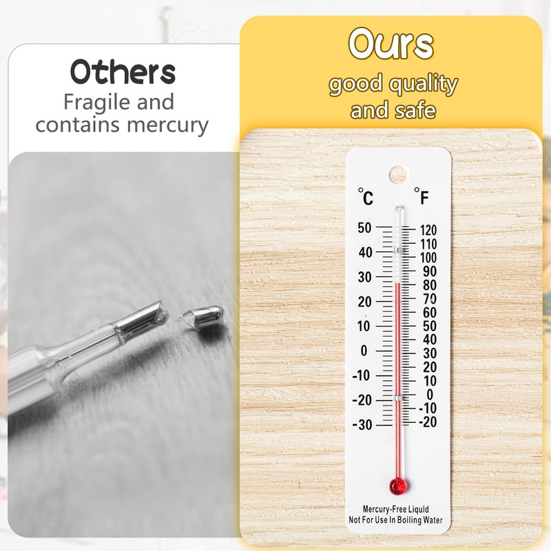 Maitys 10 Pcs Science Thermometers Mercury Free Student School Supplies