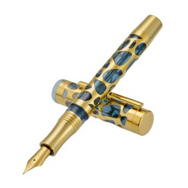 Asvine V169 Vacuum Fill Fountain Pen Extra Fine Nib Waterdrop Skeleton Gold Trim Transparent Grey Blue Acrylic Case Set