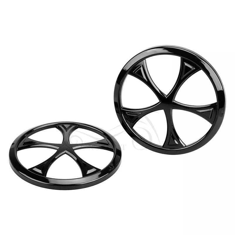 Unbranded BLK Front Speaker Grill Trim Cover For Harley Electra