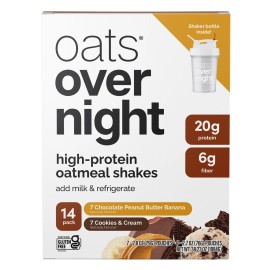 Oats Overnight Variety Pack, 20G Protein Shake, Cookies & Cream & Chocolate Pean