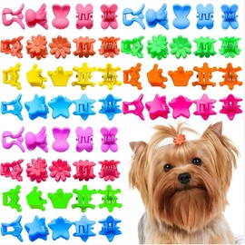 mix 100pcs Dog Hair Accessories Hair Clips for Small Dogs Colorful Cute Crown hair claw for Dog Girls Pet Hair Grooming Dog Supplies