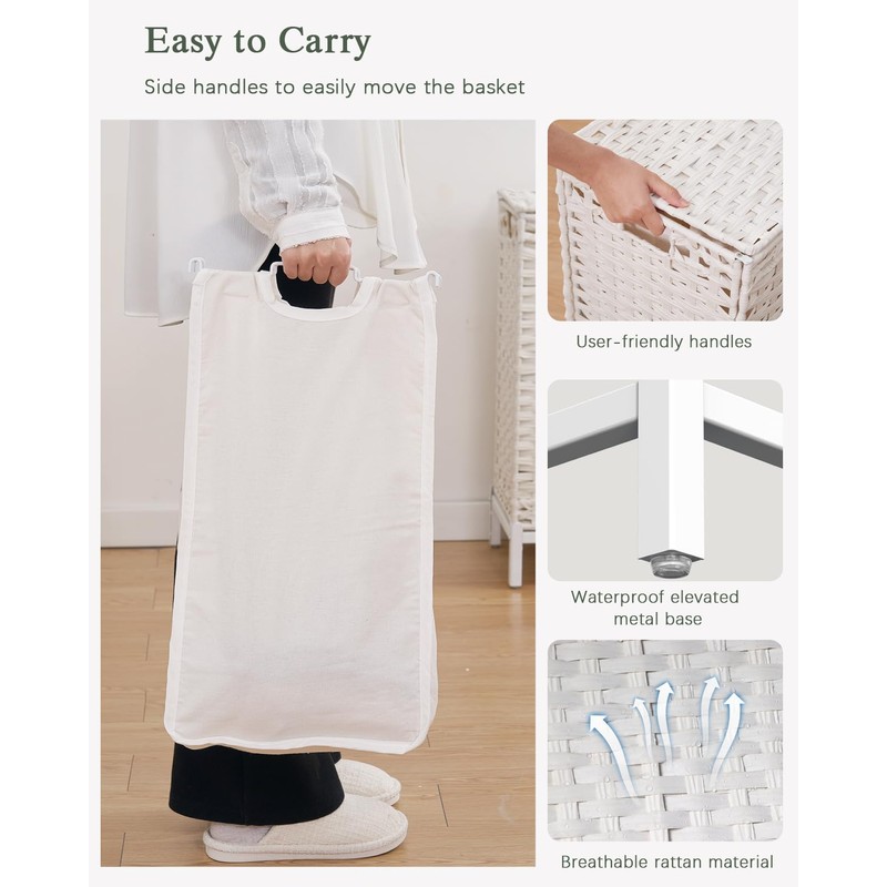 SETVSON Laundry Hamper with Lid 132 L, (35 Gallons) Clothes
