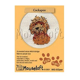 Mouseloft - Mini Cross Stitch Kit - Paw Prints - Cockapoo