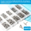 Zmbroll M2 Silver Countersunk Head Self-Tapping Screws 650Pcs Phillips Drive