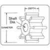 Jabsco 1210-0001-P, Neoprene, Drive Type 7, 12 Blade, 2-1/4 Diameter,