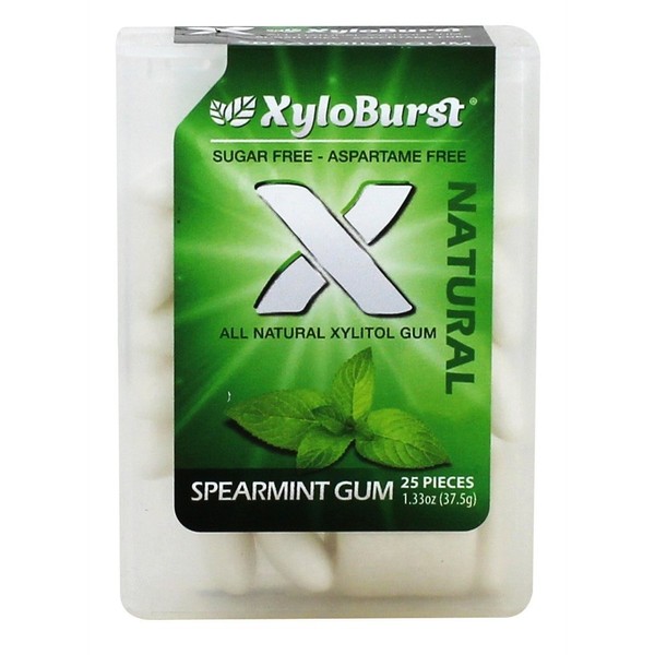 Xyloburst Xylitol Gum Flip-Top Jar, Spearmint, 25 Count