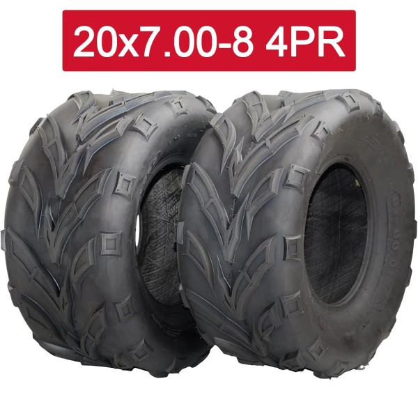 Unbranded Set of 2 20x7.00-8 4PR ATV UTV All-Terrain Tires