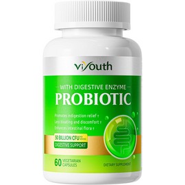 VIYOUTH Probiotic 50 Billion CFU 18 Strains & 5 Digestive Enzymes 60 Caps ~ 4/27