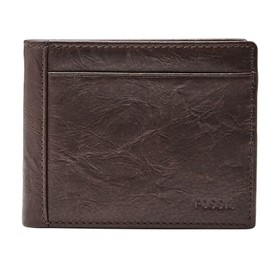 Fossil Mens Neel Leather Bifold Wallet 4.5" L x 0.75" W x 3.5" H, brown