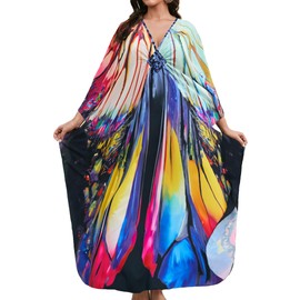 Bsubseach Women Kaftan Dresses Cover Ups for Swimwear Beach Coverups Maxi Dress Caftan Butterfly Wing