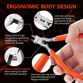 mshandto Model Nippers, 4.7" Ultra Thin Single Blade Gundam Nippers, Sprue Cutter Hobby Nippers, Model Kit Nippers for Plastic Gunpla Model Building with Protective Cover and Spring