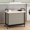 ELYKEN Laundry Hamper 3 Section, 120L Rolling Laundry Sorter with