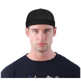 Initlove Docker Hat for Mens Mesh Beanie Cap Breathable Brimless Sailor Hat Black Green