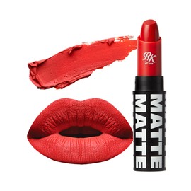 Ruby Kisses Lipstick, Matte Finish, Long-Lasting, Highly Pigmented, Smooth Apply, Full Coverage Lip Color Makeup (Scarlet)