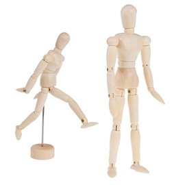 XINCHIA Artists Wooden Manikin Flexible Joints Drawing Mannequin Figure Artist Mannequin Model with Moveable Stand Human Sketch Drawing Model Perfect for Home Decoration, Painting and Drawing Aid