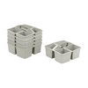 ECR4Kids 4-Compartment Medium Caddy, Storage Organizer, Grey, 6-Pack