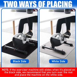 Non-Slip Workout Mat for Under Desk Elliptical, Exercise Mat for Ellipse Leg Exerciser Machine, Elliptical Mat for Electric Seated Foot Pedal Exerciser, Stability and Floor Protection