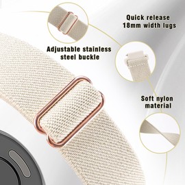 HAYONLIY 10 Pack Stretchy Nylon Bands Compatible for Garmin Venu 3S/Vivoactive 4S/Venu 2S/Vivomove 3S/Forerunner 255s/Forerunner 265s, 18mm Quick Release Soft Elastic Replacement Strap for Women Men