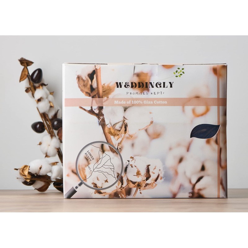 Weddingly CEA Certified 100% Giza Egyptian Cotton Sheets|4 Piece Set|Accredited