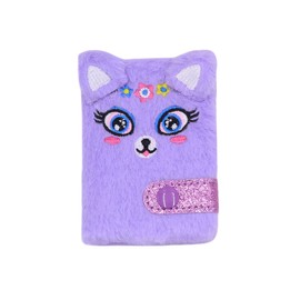 Lovely Animal Pocket Notebook Kids Mini Fluffy Plush Diary for Girls Cute Fuzzy Journal Drawing Writing Blank 160 Page