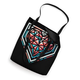 Geometric Heart Design With Colorful Triangles For Art Tote Bag