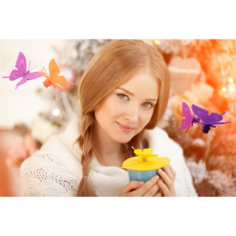 ME.FAN Silicone Cup Lids - Creative Butterfly Mug Cover -