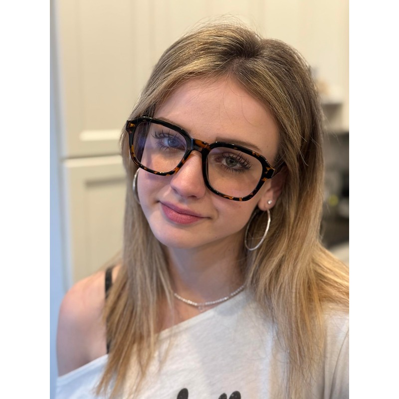 VISOONE Oversized Square Blue Light Blocking Glasses Fashion Computer Eyewear