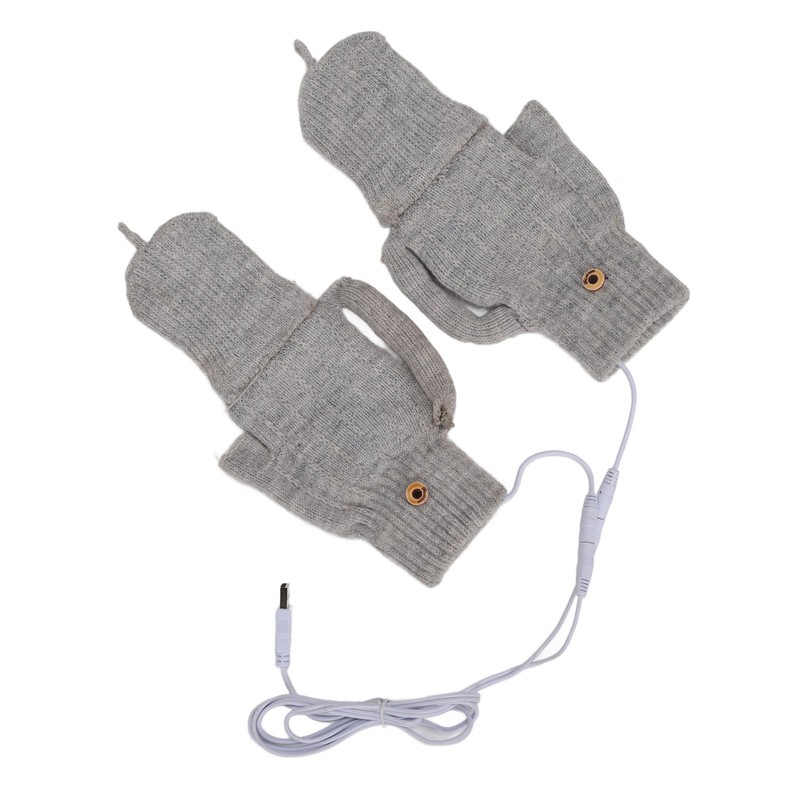 USB Heating Gloves Warm Cotton Full Finger and Half Fingerless