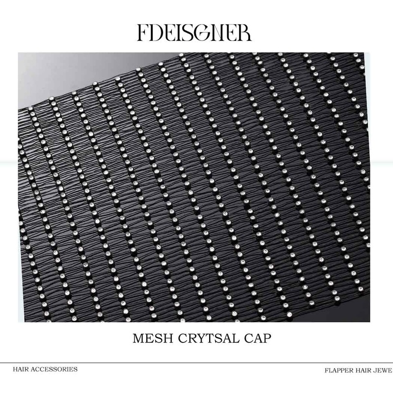 Fdesigner Cadena de malla vintage negra única para la cabeza