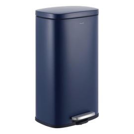 happimess HPM1011E Curtis 8-Gallon Step-Open Trash Can, Fingerprint Resistant, Modern, Minimalistic for Home, Kitchen, Laundry Room, Office, Bedroom, Bathroom, Denim Blue
