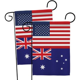 World Cup Australia USA Friendship Flag 2 Pcs Banner Room Wall Art Flag Patio Lawn Garden Outdoor Decorations Indoor Tapestry Yard Signs FIFA Gifts Team Qatar Trophy Soccer Game Football Made in USA
