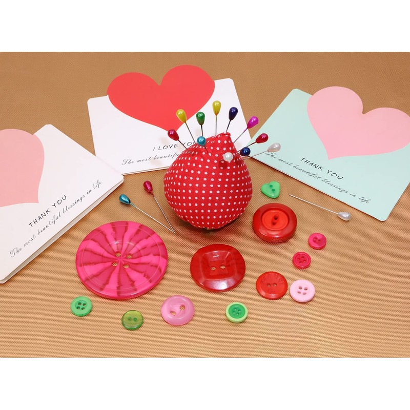 2.36" DIY Craft Strawberry Pin Cushion,Needle Holder Sewing (6 *
