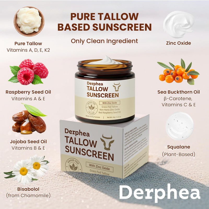 Natural Beef Tallow Sunscreen – SPF 50 Daily Sun Care
