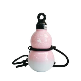 JZSMY Gradient Gourd Water Bottle with Strap, 580ml Portable Sport Water Bottle, 316 Stainless Steel Cup for Hot & Cold Drinks Drop Proof Leak Proof Gourd Drinking Bottle for Travel (Gradient Pink)