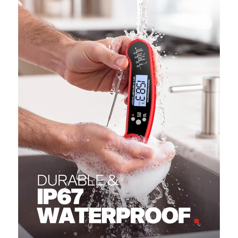 Meat Thermometer Digital, 1-2 Sec Instant Read, Food, Cooking, Grill