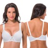 Curve Muse Women's Lightly Padded Underwired Lace Bra with Padded