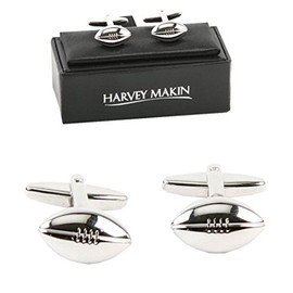 Harvey Makin CL218 Pair of Cufflinks - Rugby Ball