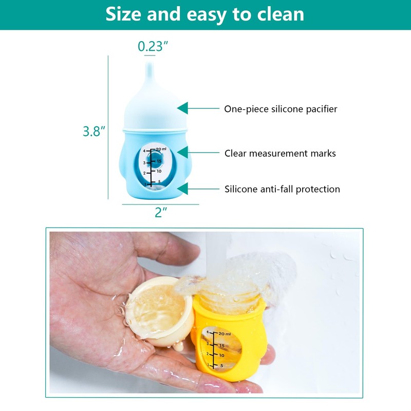 Puppy Bottles for Nursing，Kitten Bottles for Nursing，Pet Feeding Bottle，(Yellow- 20ml)