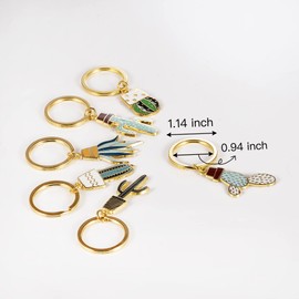 KOTUWA Cute Creative Cactus Shaped Key Chains Key Rings Pendants Gifts for Kids Women Girls Boys (Green 6 Pack)