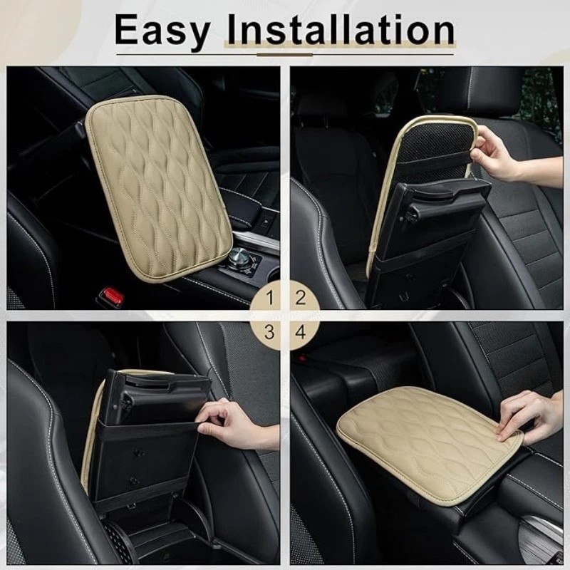 Unbranded Universal Car Center Console Cover Mat PU Leather Car
