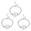 Pandahall 3Pcs Crystal Bracelet Holder Adjustable Platinum Stainless Steel Link